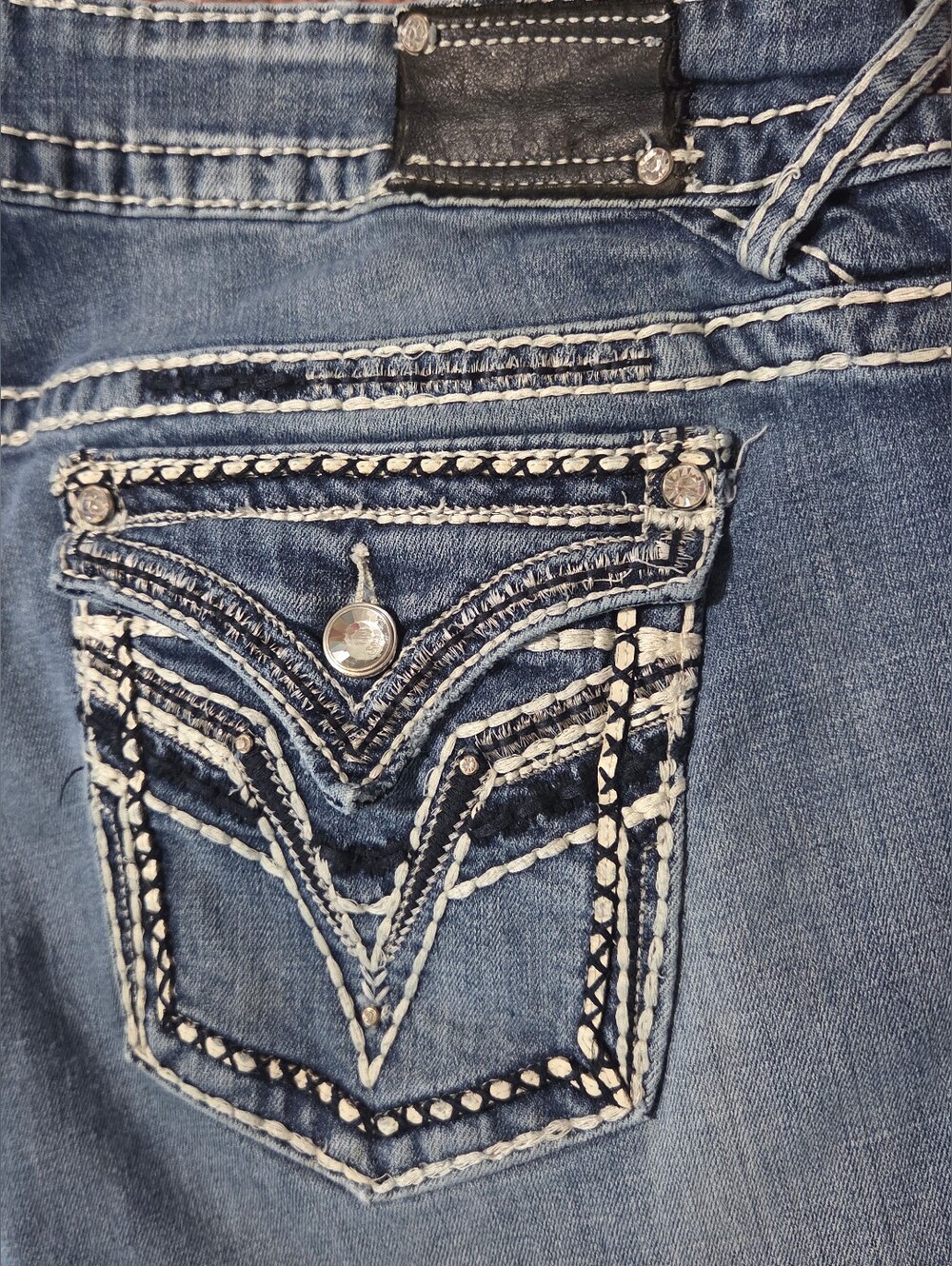 Vigoss New York Slim Boot Cut Women's Jeans in Washed Blue Denim Plus Size 24 - Picture 11 of 11